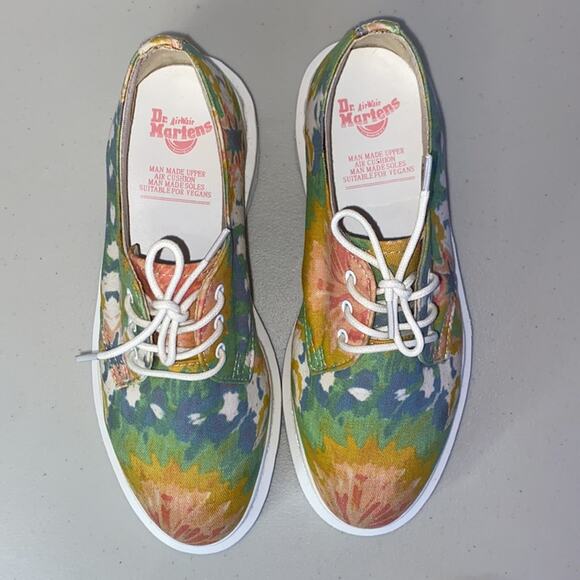 Dr. Martens 5 White Green Blue V Lester MTD Oxfords Tie-Dye Canvas Upper Lace-Up - Picture 4 of 12